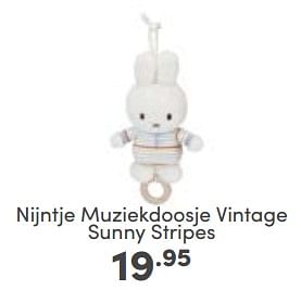 Aanbiedingen Nijntje muziekdoosje vintage sunny stripes - Nijntje - Geldig van 11/06/2023 tot 17/06/2023 bij Baby & Tiener Megastore