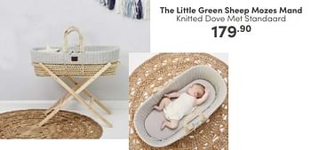 Aanbiedingen The little green sheep mozes mand knitted dove met standaard - The Little Green Sheep - Geldig van 11/06/2023 tot 17/06/2023 bij Baby & Tiener Megastore