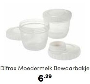 Aanbiedingen Difrax moedermelk bewaarbakje - Difrax - Geldig van 11/06/2023 tot 17/06/2023 bij Baby & Tiener Megastore
