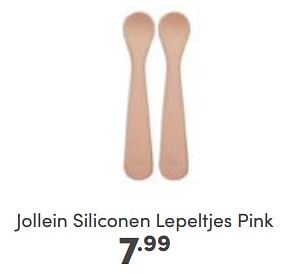 Aanbiedingen Jollein siliconen lepeltjes pink - Jollein - Geldig van 11/06/2023 tot 17/06/2023 bij Baby & Tiener Megastore