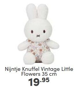 Aanbiedingen Nijntje knuffel vintage little flowers - Nijntje - Geldig van 11/06/2023 tot 17/06/2023 bij Baby & Tiener Megastore