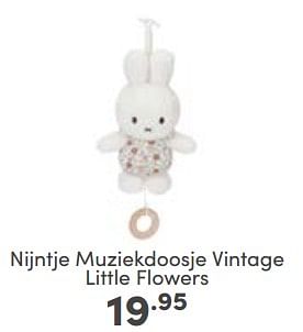 Aanbiedingen Nijntje muziekdoosje vintage little flowers - Nijntje - Geldig van 11/06/2023 tot 17/06/2023 bij Baby & Tiener Megastore