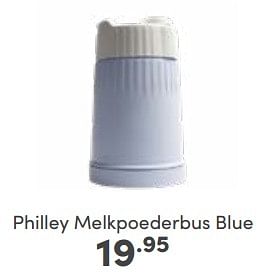 Aanbiedingen Philley melkpoederbus blue - Philley - Geldig van 11/06/2023 tot 17/06/2023 bij Baby & Tiener Megastore