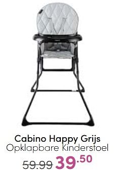 Aanbiedingen Cabino happy grijs opklapbare kinderstoel - Cabino - Geldig van 11/06/2023 tot 17/06/2023 bij Baby & Tiener Megastore