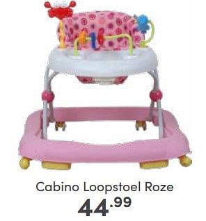 Aanbiedingen Cabino loopstoel roze - Cabino - Geldig van 11/06/2023 tot 17/06/2023 bij Baby & Tiener Megastore