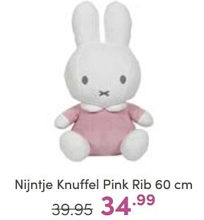 Aanbiedingen Nijntje knuffel pink rib - Nijntje - Geldig van 11/06/2023 tot 17/06/2023 bij Baby & Tiener Megastore