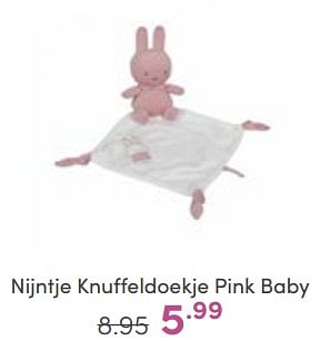 Aanbiedingen Nijntje knuffeldoekje pink baby - Nijntje - Geldig van 11/06/2023 tot 17/06/2023 bij Baby & Tiener Megastore