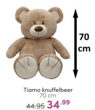 Aanbiedingen Tiamo knuffelbeer - Tiamo - Geldig van 11/06/2023 tot 17/06/2023 bij Baby & Tiener Megastore