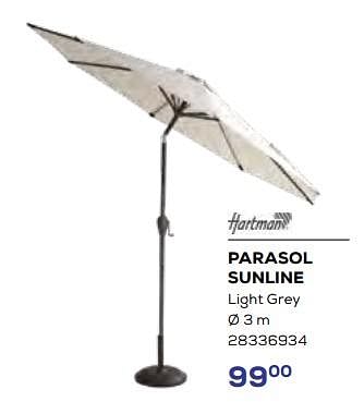 Aanbiedingen Parasol sunline - Hartman - Geldig van 15/06/2023 tot 20/07/2023 bij Supra Bazar