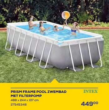 Aanbiedingen Prism frame pool zwembad met filterpomp - Intex - Geldig van 15/06/2023 tot 20/07/2023 bij Supra Bazar