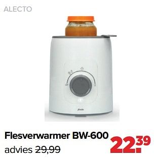 Aanbiedingen Alecto flesverwarmer bw-600 - Alecto - Geldig van 05/06/2023 tot 01/07/2023 bij Baby-Dump