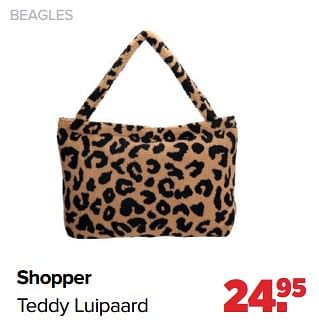 Aanbiedingen Beagles shopper teddy luipaard - Beagles - Geldig van 05/06/2023 tot 01/07/2023 bij Baby-Dump