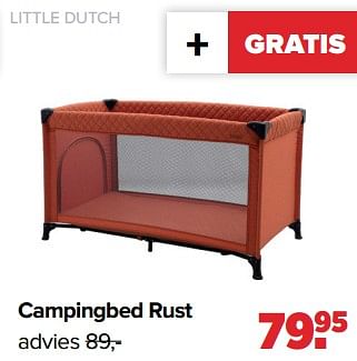 Aanbiedingen Little dutch campingbed rust - Little Dutch - Geldig van 05/06/2023 tot 01/07/2023 bij Baby-Dump