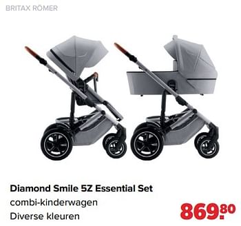 Aanbiedingen Britax römer diamond smile 5z essential set combi-kinderwagen - Britax - Geldig van 05/06/2023 tot 01/07/2023 bij Baby-Dump