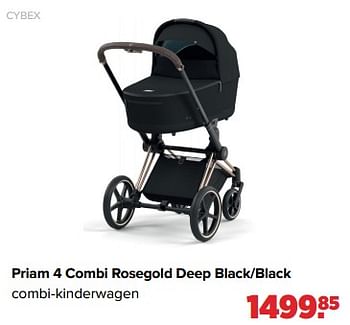 Aanbiedingen Cybex priam 4 combi rosegold deep black-black combi-kinderwagen - Cybex - Geldig van 05/06/2023 tot 01/07/2023 bij Baby-Dump