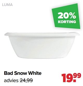 Aanbiedingen Luma bad snow white - Luma Babycare - Geldig van 05/06/2023 tot 01/07/2023 bij Baby-Dump