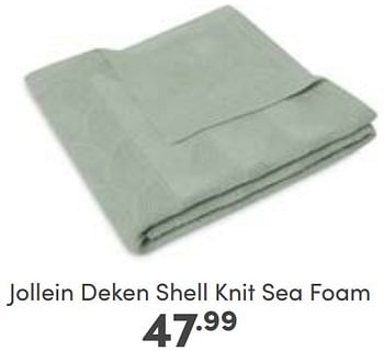 Aanbiedingen Jollein deken shell knit sea foam - Jollein - Geldig van 18/06/2023 tot 24/06/2023 bij Baby & Tiener Megastore
