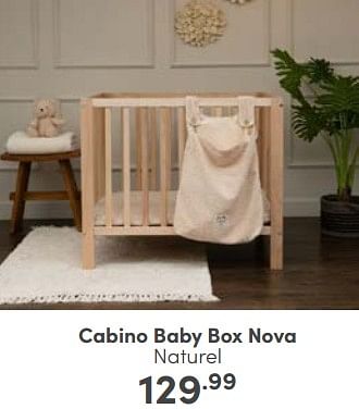 Aanbiedingen Cabino baby box nova naturel - Cabino - Geldig van 18/06/2023 tot 24/06/2023 bij Baby & Tiener Megastore
