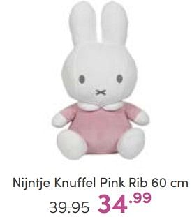 Aanbiedingen Nijntje knuffel pink rib - Nijntje - Geldig van 18/06/2023 tot 24/06/2023 bij Baby & Tiener Megastore