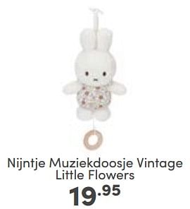 Aanbiedingen Nijntje muziekdoosje vintage little flowers - Nijntje - Geldig van 18/06/2023 tot 24/06/2023 bij Baby & Tiener Megastore