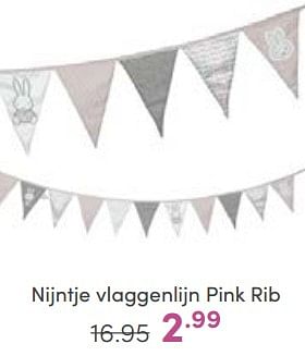 Aanbiedingen Nijntje vlaggenlijn pink rib - Nijntje - Geldig van 18/06/2023 tot 24/06/2023 bij Baby & Tiener Megastore