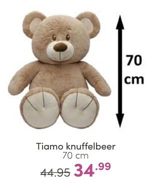Aanbiedingen Tiamo knuffelbeer - Tiamo - Geldig van 18/06/2023 tot 24/06/2023 bij Baby & Tiener Megastore