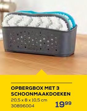 Aanbiedingen Opbergbox met 3 schoonmaakdoeken - Minky - Geldig van 15/06/2023 tot 20/07/2023 bij Supra Bazar