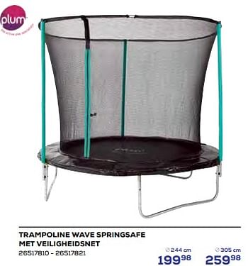 Aanbiedingen Trampoline wave springsafe met veiligheidsnet - Plum - Geldig van 15/06/2023 tot 20/07/2023 bij Supra Bazar