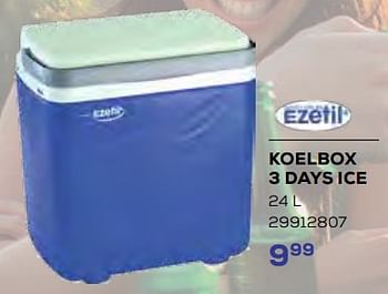 Aanbiedingen Koelbox 3 days ice - Ezetil - Geldig van 15/06/2023 tot 20/07/2023 bij Supra Bazar