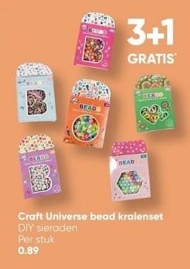 Aanbiedingen Craft universe bead kralenset - Craft Universe - Geldig van 19/06/2023 tot 02/07/2023 bij Big Bazar