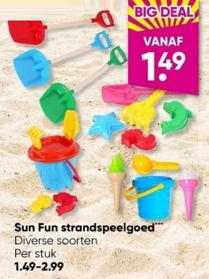 Aanbiedingen Sun fun strandspeelgoed - Sunfun - Geldig van 19/06/2023 tot 02/07/2023 bij Big Bazar