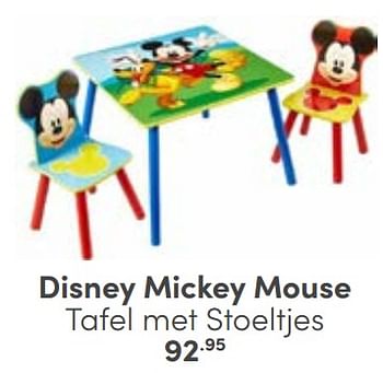 Aanbiedingen Disney mickey mouse tafel met stoeltjes - Disney - Geldig van 25/06/2023 tot 08/07/2023 bij Baby & Tiener Megastore