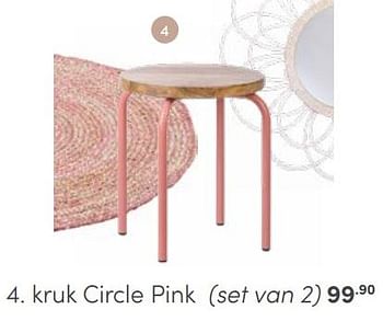 Aanbiedingen Kruk circle pink - Huismerk - Baby &amp; Tiener Megastore - Geldig van 25/06/2023 tot 08/07/2023 bij Baby & Tiener Megastore