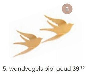 Aanbiedingen Wandvogels bibi goud - Huismerk - Baby &amp; Tiener Megastore - Geldig van 25/06/2023 tot 08/07/2023 bij Baby & Tiener Megastore