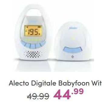 Aanbiedingen Alecto digitale babyfoon wit - Alecto - Geldig van 25/06/2023 tot 01/07/2023 bij Baby & Tiener Megastore