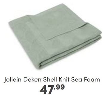 Aanbiedingen Jollein deken shell knit sea foam - Jollein - Geldig van 25/06/2023 tot 01/07/2023 bij Baby & Tiener Megastore