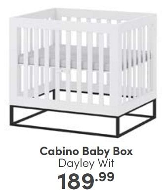 Aanbiedingen Cabino baby box dayley wit - Cabino - Geldig van 25/06/2023 tot 01/07/2023 bij Baby & Tiener Megastore
