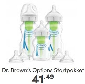Aanbiedingen Dr. brown’s options startpakket - DrBrown's - Geldig van 25/06/2023 tot 01/07/2023 bij Baby & Tiener Megastore