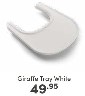 Aanbiedingen Giraffe tray white - Bugaboo - Geldig van 25/06/2023 tot 01/07/2023 bij Baby & Tiener Megastore