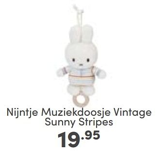 Aanbiedingen Nijntje muziekdoosje vintage sunny stripes - Nijntje - Geldig van 25/06/2023 tot 01/07/2023 bij Baby & Tiener Megastore
