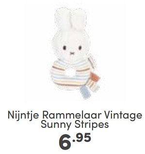 Aanbiedingen Nijntje rammelaar vintage sunny stripes - Nijntje - Geldig van 25/06/2023 tot 01/07/2023 bij Baby & Tiener Megastore