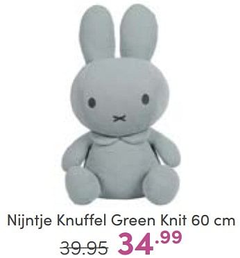 Aanbiedingen Nijntje knuffel green knit - Nijntje - Geldig van 25/06/2023 tot 01/07/2023 bij Baby & Tiener Megastore