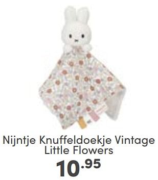 Aanbiedingen Nijntje knuffeldoekje vintage little flowers - Nijntje - Geldig van 25/06/2023 tot 01/07/2023 bij Baby & Tiener Megastore