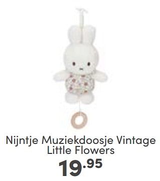 Aanbiedingen Nijntje muziekdoosje vintage little flowers - Nijntje - Geldig van 25/06/2023 tot 01/07/2023 bij Baby & Tiener Megastore