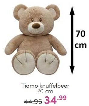 Aanbiedingen Tiamo knuffelbeer - Tiamo - Geldig van 25/06/2023 tot 01/07/2023 bij Baby & Tiener Megastore