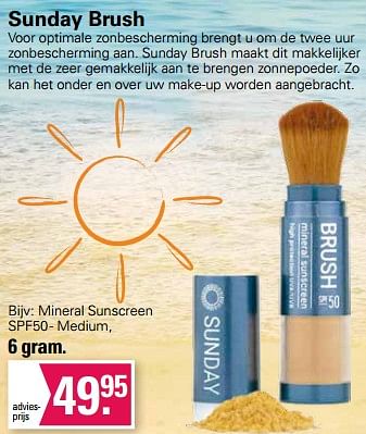 Aanbiedingen Mineral sunscreen spf50 - medium - Sunday - Geldig van 21/06/2023 tot 08/07/2023 bij De Online Drogist
