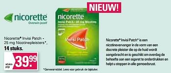 Aanbiedingen Nicorette invisi patch - 25 mg nicotinepleisters - Nicorette - Geldig van 21/06/2023 tot 08/07/2023 bij De Online Drogist