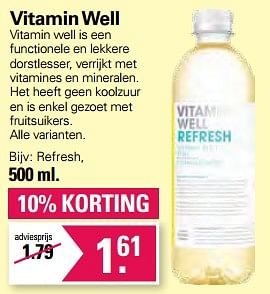 Aanbiedingen Vitamin well refresh - Vitamin Well - Geldig van 21/06/2023 tot 08/07/2023 bij De Online Drogist