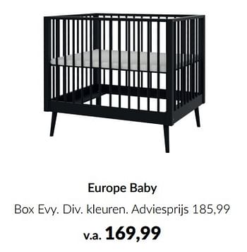Aanbiedingen Europe baby box evy - Europe baby - Geldig van 20/06/2023 tot 17/07/2023 bij Babypark
