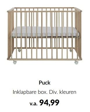 Aanbiedingen Puck inklapbare box - Puck - Geldig van 20/06/2023 tot 17/07/2023 bij Babypark